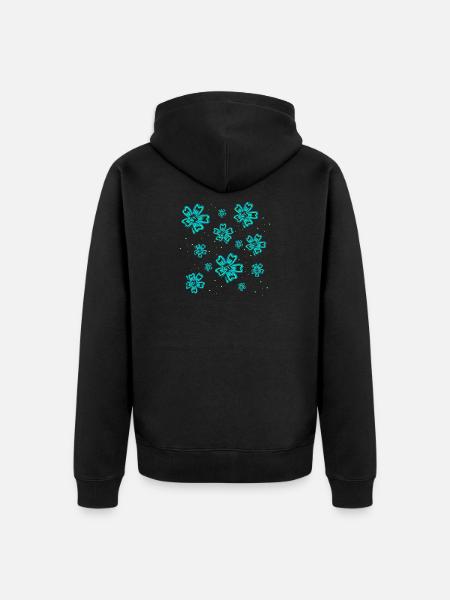 Neonblüten, Outlines - Unisex Premium Bio Zip Hoodie - Schwarz