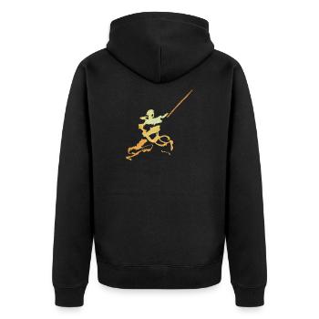 Figurine d’encre d’épéiste - Veste à capuche bio Premium Unisexe - noir - Dos - Nico (187cm)