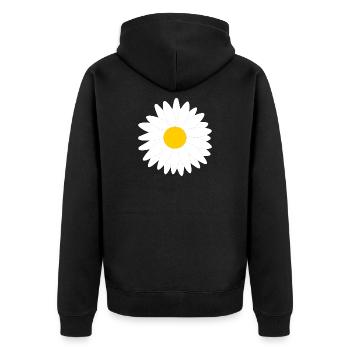 Blume weiß weiße Blumen Geschenk Muttertag Mutter - Unisex Premium Bio Zip Hoodie - Schwarz - Hinten - Nico (187cm)