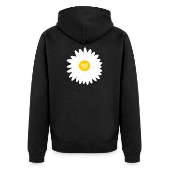 Blume weiß weiße Blumen Geschenk Muttertag Mutter - Unisex Premium Bio Zip Hoodie - Schwarz - Hinten - Nico (187cm)