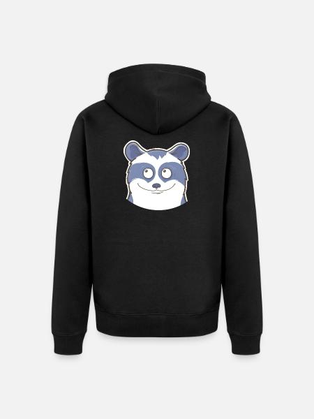 Raccoon - Unisex Premium Organic Zip Hoodie - black