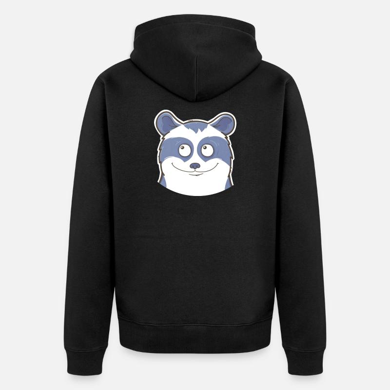 Waschbär - Unisex Premium Bio Zip Hoodie - Schwarz