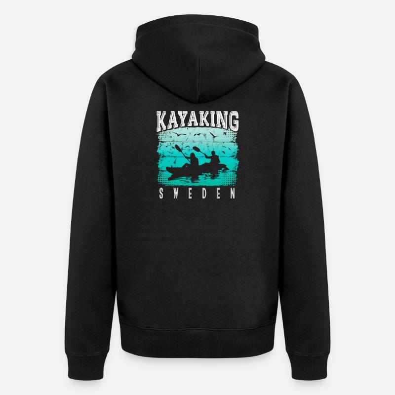Kayak Suède - Canoë - Rafting Suède - Veste à capuche bio Premium Unisexe - noir