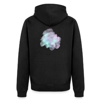 splash bunt farbe muster aufdruck comic style - Unisex Premium Bio Zip Hoodie - Schwarz - Hinten - Nico (187cm)