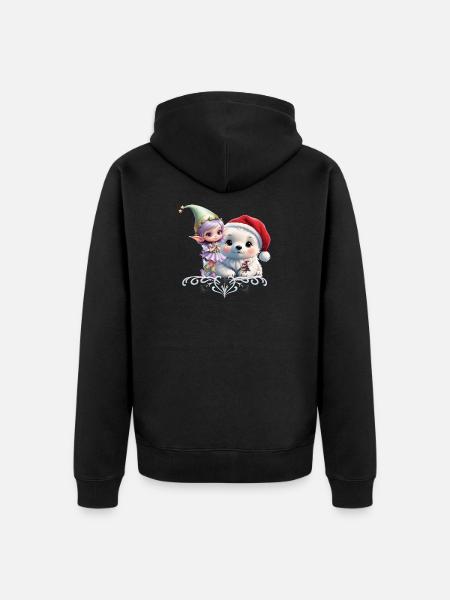Freunde in einer Fantasiewelt - Unisex Premium Bio Zip Hoodie - Schwarz