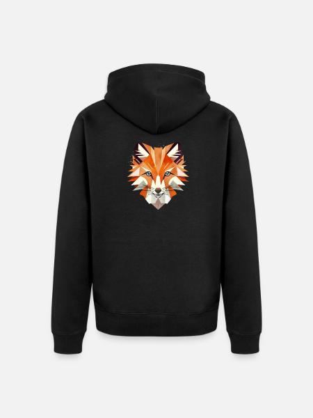 Fascinating fox in warm colours - Unisex Premium Organic Zip Hoodie - black