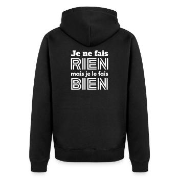 je ne fait rien, fatigue, fainéant - Veste à capuche bio Premium Unisexe - noir - Dos - Nico (187cm)