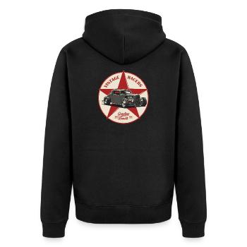 Conception de voiture Hot Rod vintage - Veste à capuche bio Premium Unisexe - noir - Dos - Nico (187cm)