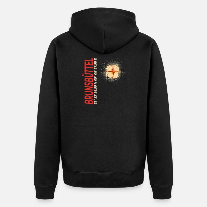 Brunsbüttel - Unisex Premium Bio Zip Hoodie - Schwarz
