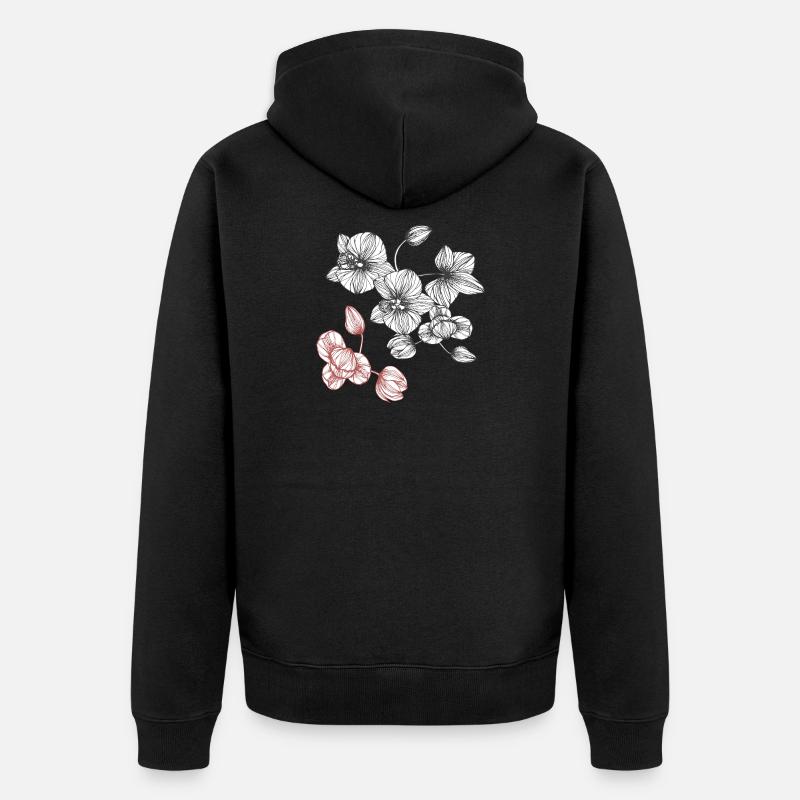 Vrille de fleur - Veste à capuche bio Premium Unisexe - noir