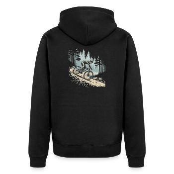 VTT Forest Adventure Vintage Rétro - Veste à capuche bio Premium Unisexe - noir - Dos - Nico (187cm)