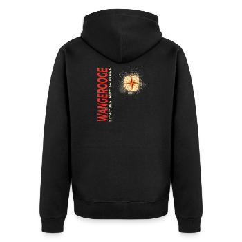 Wangerooge - Unisex Premium Bio Zip Hoodie - Schwarz - Hinten - Nico (187cm)