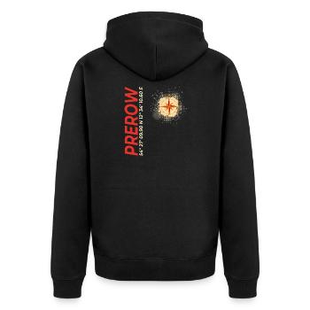 Prerow - Unisex Premium Bio Zip Hoodie - Schwarz - Hinten - Nico (187cm)