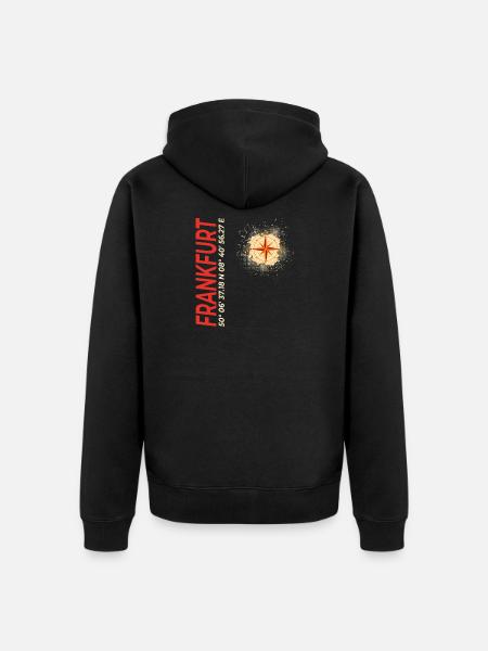 Frankfurt - Unisex Premium Bio Zip Hoodie - Schwarz