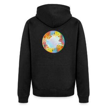 Colorful underwater world with corals - Unisex Premium Organic Zip Hoodie - black - Back - Nico (187cm)