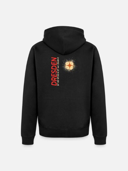 Dresden - Unisex Premium Bio Zip Hoodie - Schwarz