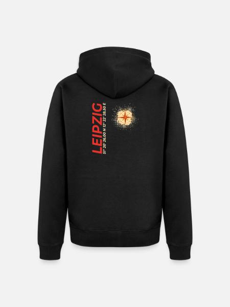 Leipzig - Unisex Premium Bio Zip Hoodie - Schwarz