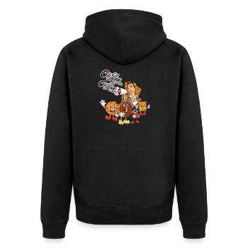 Coffee Break – Retro style and cute cookies - Unisex Premium Organic Zip Hoodie - black - Back - Nico (187cm)