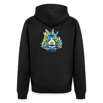 Plant-Based - Unisex Premium Organic Zip Hoodie - black - Back - Nico (187cm)