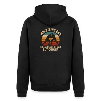 Wrestling Papa Tribute T-Shirt - Unisex Premium Bio Zip Hoodie - Schwarz - Hinten - Nico (187cm)