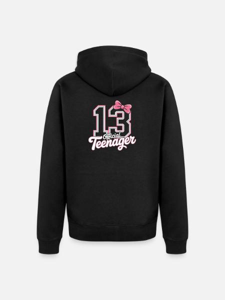 13th birthday teenager gift - Unisex Premium Organic Zip Hoodie - black