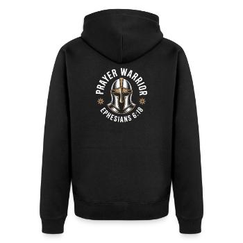 Christian Prayer Warrior Ephesians 6 18 - Unisex Premium Organic Zip Hoodie - black - Back - Nico (187cm)