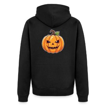Tête de citrouille effrayante Halloween - Veste à capuche bio Premium Unisexe - noir - Dos - Nico (187cm)