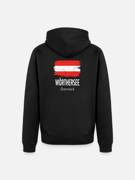 Lac de Wörthersee - Veste à capuche bio Premium Unisexe - noir