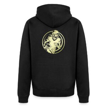 Silhouette de football américain - Veste à capuche bio Premium Unisexe - noir - Dos - Nico (187cm)