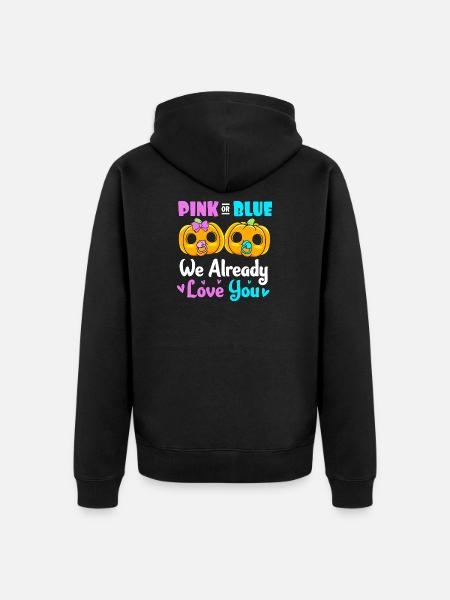 Gender Reveal Halloween Werdender Papa - Unisex Premium Bio Zip Hoodie - Schwarz
