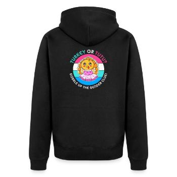 Thanksgiving Gender Reveal Mom-to-be - Unisex Premium Organic Zip Hoodie - black - Back - Nico (187cm)