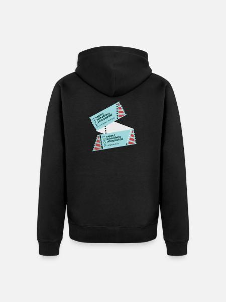 GODNEWS Everyday Tourist »Ticket« - Unisex Premium Organic Zip Hoodie - black
