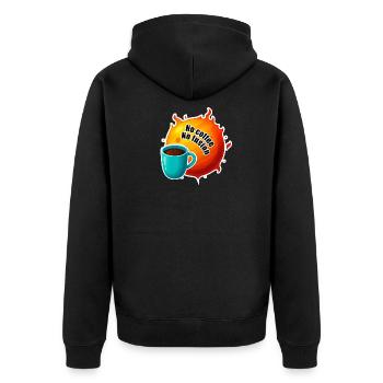 Sun No Coffee No Fusion - Unisex Premium Organic Zip Hoodie - black - Back - Nico (187cm)
