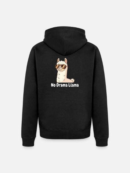 No Drama Llama Sunglasses - Unisex Premium Organic Zip Hoodie - black