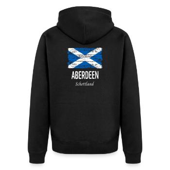 Aberdeen - Unisex Premium Bio Zip Hoodie - Schwarz - Hinten - Nico (187cm)