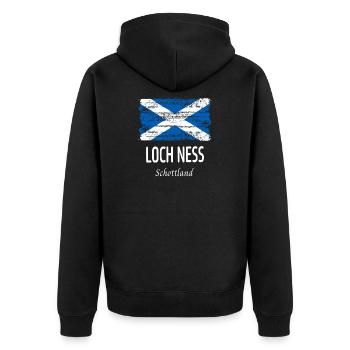 Loch Ness - Unisex Premium Organic Zip Hoodie - black - Back - Nico (187cm)