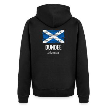 Dundee - Unisex Premium Organic Zip Hoodie - black - Back - Nico (187cm)