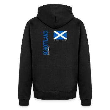 Dundee - Unisex Premium Organic Zip Hoodie - black - Back - Nico (187cm)