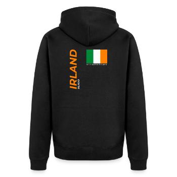 Sligo - Unisex Premium Organic Zip Hoodie - black - Back - Nico (187cm)