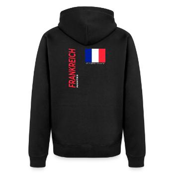 Nantes - Unisex Premium Bio Zip Hoodie - Schwarz - Hinten - Nico (187cm)