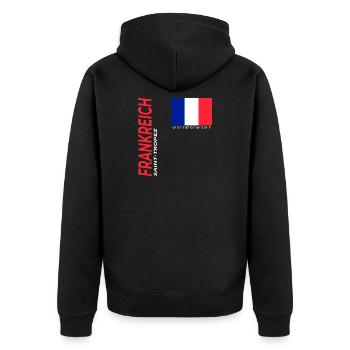 Saint-Tropez - Unisex Premium Bio Zip Hoodie - Schwarz - Hinten - Nico (187cm)