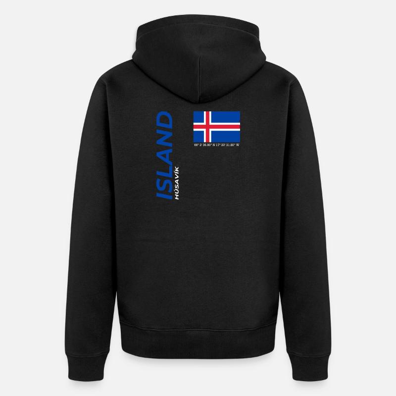húsavík - Veste à capuche bio Premium Unisexe - noir