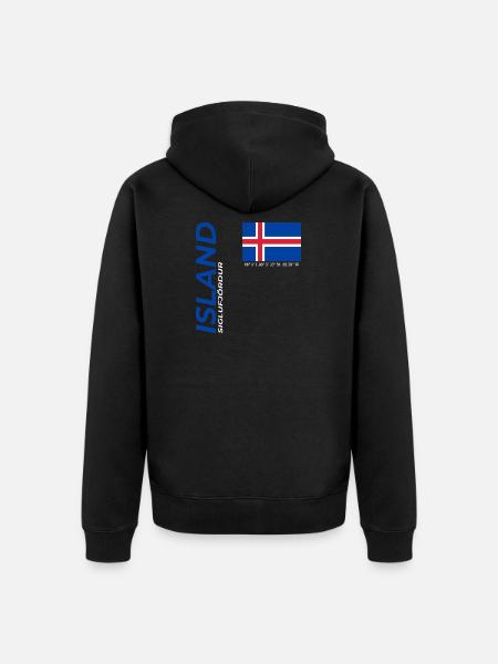 Siglufjördur - Unisex Premium Organic Zip Hoodie - black