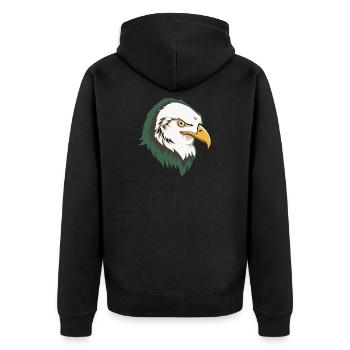 Eagle Head - Unisex Premium Organic Zip Hoodie - black - Back - Nico (187cm)