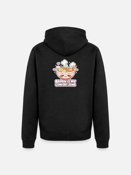 Ramen is my comfort zone - Unisex Premium Bio Zip Hoodie - Schwarz