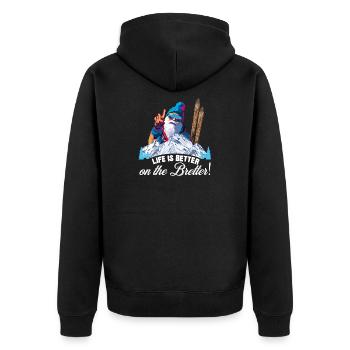 Ski, ski, la vie est meilleure sur les planches - Veste à capuche bio Premium Unisexe - noir - Dos - Nico (187cm)