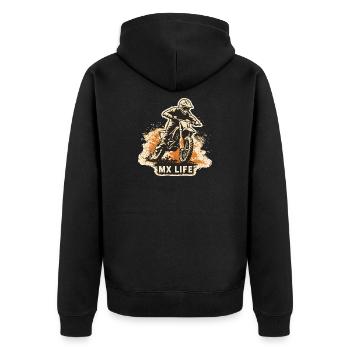 Motocross MX Life Shirt – Tout-terrain - Veste à capuche bio Premium Unisexe - noir - Dos - Nico (187cm)