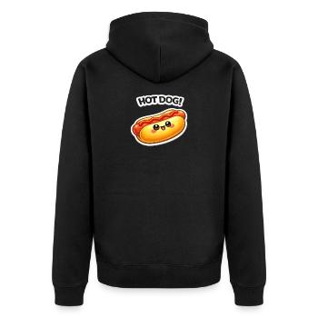 Motif d’autocollants de hot-dog Kawaii - Veste à capuche bio Premium Unisexe - noir - Dos - Nico (187cm)