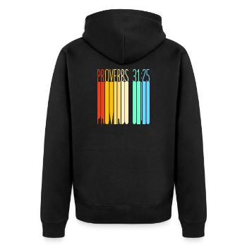 Chapter 31 Bible Proverb Jesus Christ Bible Verse - Unisex Premium Organic Zip Hoodie - black - Back - Nico (187cm)