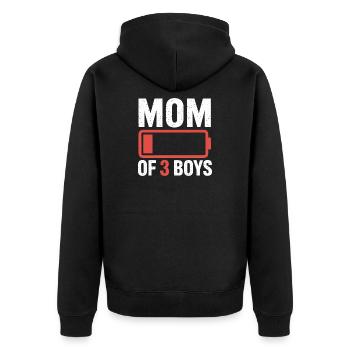 T-shirt icône de la batterie de la mère de 3 garçons - Veste à capuche bio Premium Unisexe - noir - Dos - Nico (187cm)